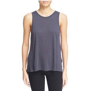 NWT Enza Costa High Slit Soft Tank in Tempest Gray Size M